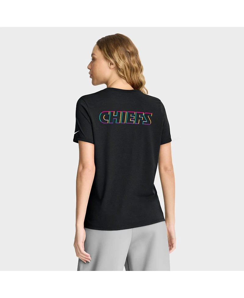 Nike Women's Black Kansas City Chiefs 2025 Nfl Crucial Catch Tri-Blend Dri-fit T-Shirt