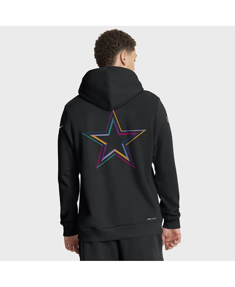 Nike Men's Black Dallas Cowboys 2025 Nfl Crucial Catch Sideline Standard Issue Dri-fit Hoodie