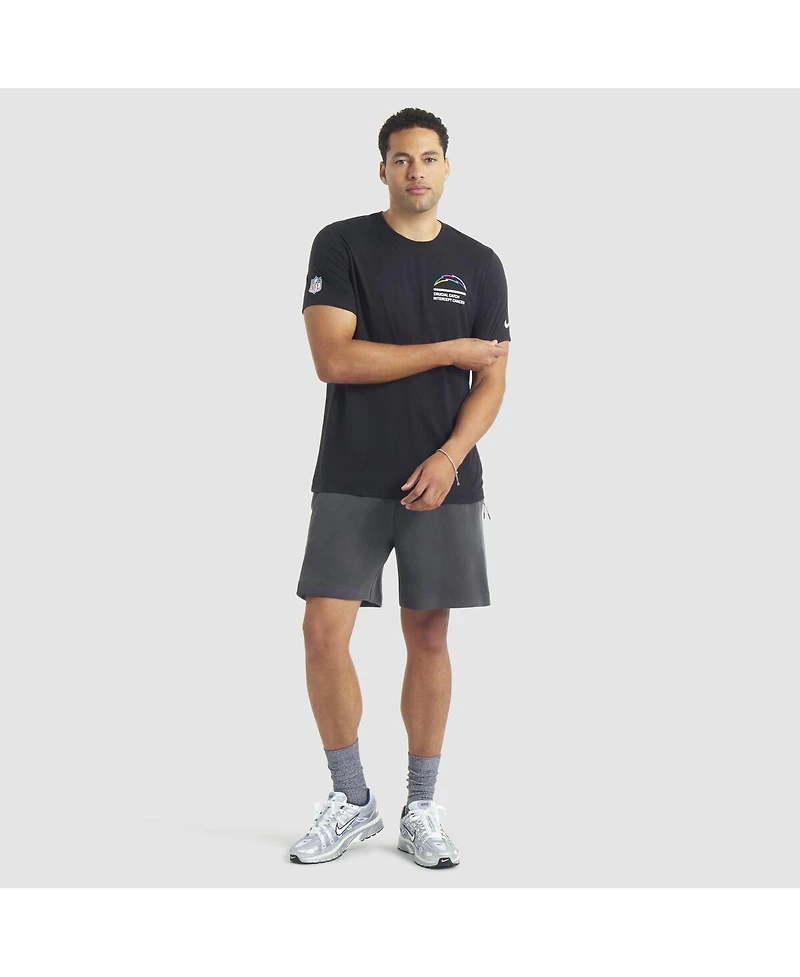 Nike Men's Black Los Angeles Chargers 2025 Nfl Crucial Catch Tri-Blend Dri-fit T-Shirt