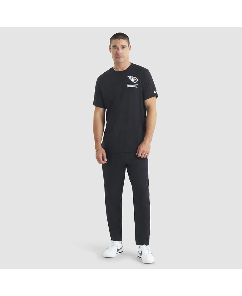 Nike Men's Black Tennessee Titans 2025 Nfl Crucial Catch Tri-Blend Dri-fit T-Shirt