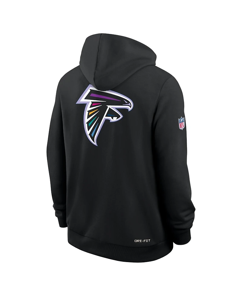 Nike Men's Black Atlanta Falcons 2025 Nfl Crucial Catch Sideline Standard Issue Dri-fit Hoodie