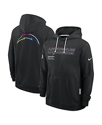 Nike Men's Black Los Angeles Chargers 2025 Nfl Crucial Catch Sideline Standard Issue Dri-fit Hoodie