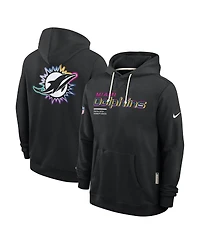 Nike Men's Black Miami Dolphins 2025 Nfl Crucial Catch Sideline Standard Issue Dri-fit Hoodie