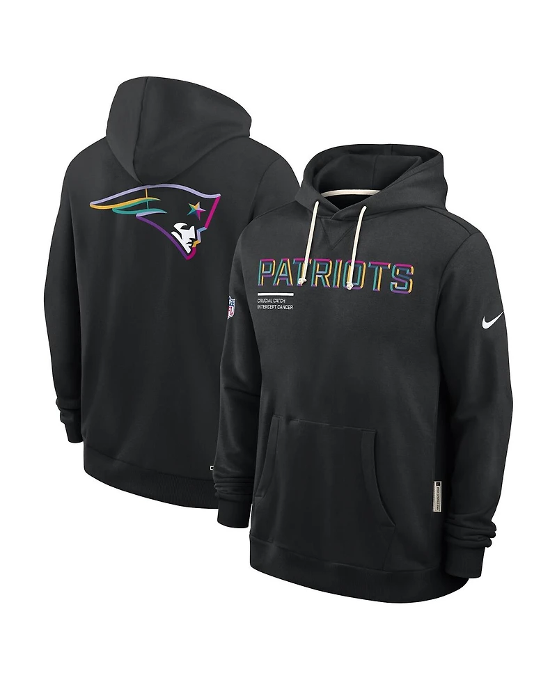 Nike Men's Black New England Patriots 2025 Nfl Crucial Catch Sideline Standard Issue Dri-fit Hoodie