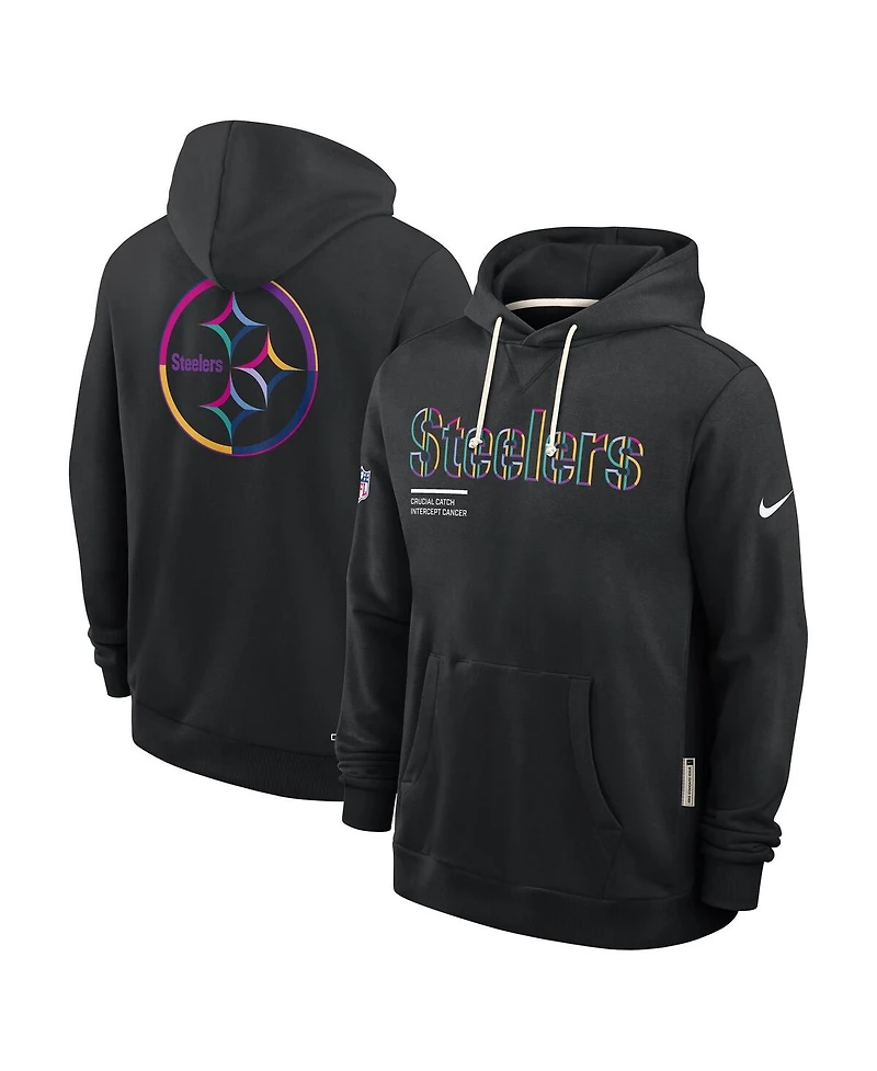 Nike Men's Black Pittsburgh Steelers 2025 Nfl Crucial Catch Sideline Standard Issue Dri-fit Hoodie