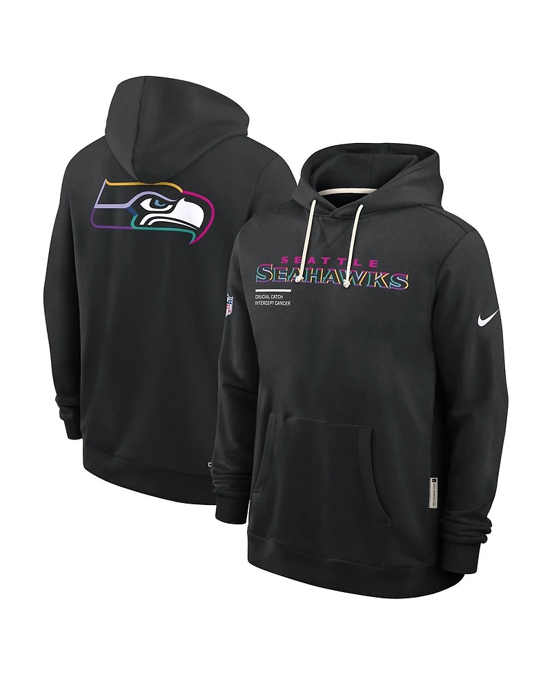 Nike Men's Black Seattle Seahawks 2025 Nfl Crucial Catch Sideline Standard Issue Dri-fit Hoodie