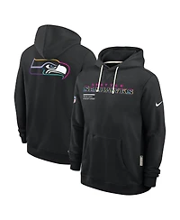 Nike Men's Black Seattle Seahawks 2025 Nfl Crucial Catch Sideline Standard Issue Dri-fit Hoodie