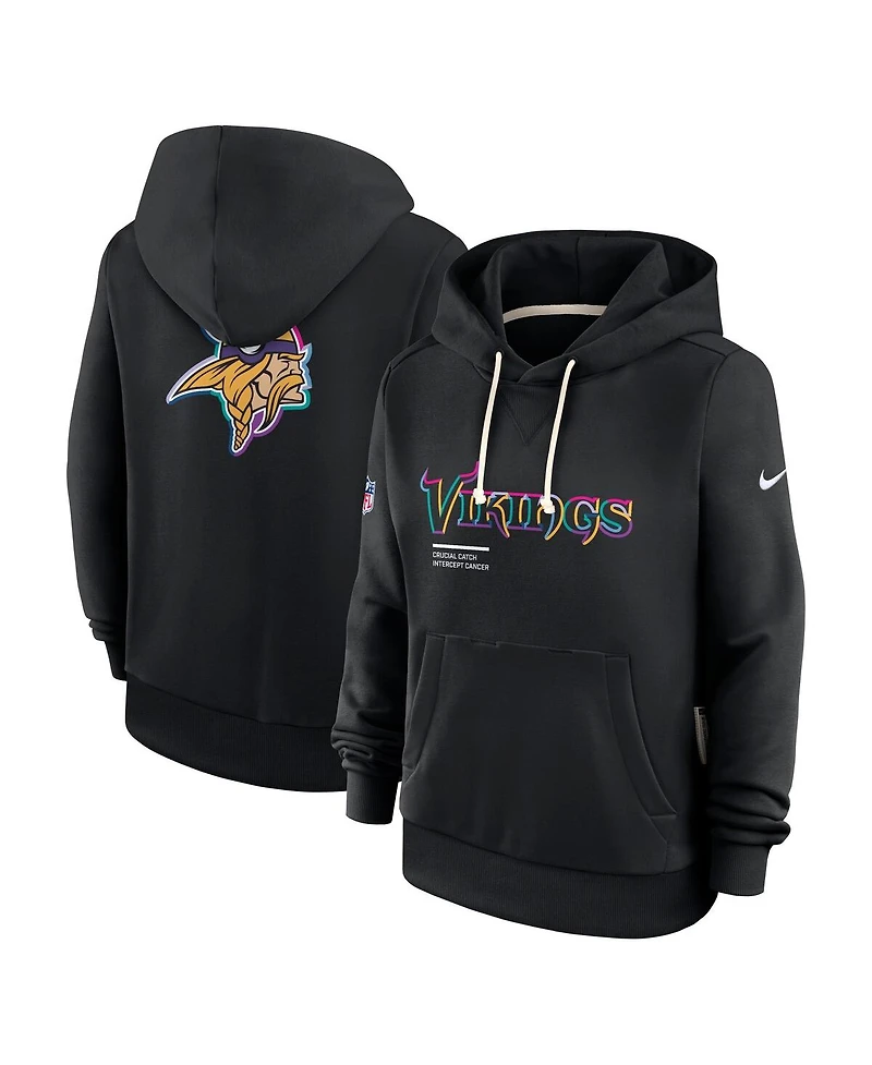 Nike Women's Black Minnesota Vikings 2025 Nfl Crucial Catch Sideline Standard Issue Dri-fit Hoodie