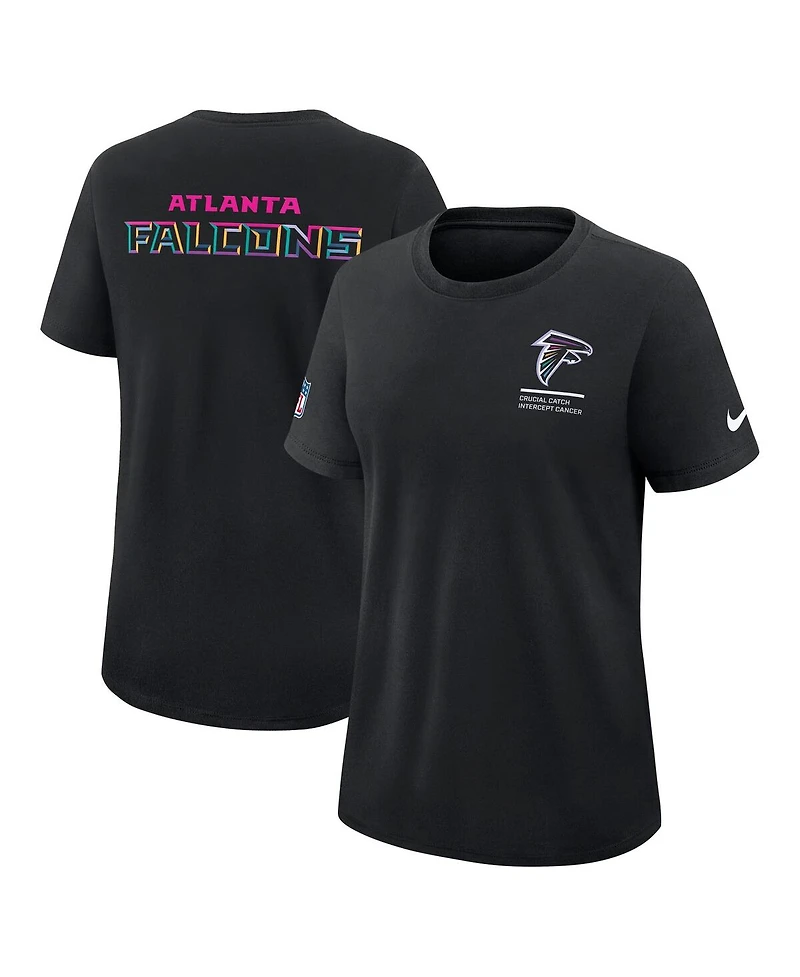 Nike Women's Black Atlanta Falcons 2025 Nfl Crucial Catch Tri-Blend Dri-fit T-Shirt