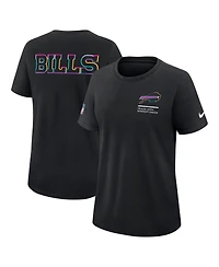 Nike Women's Black Buffalo Bills 2025 Nfl Crucial Catch Tri-Blend Dri-fit T-Shirt