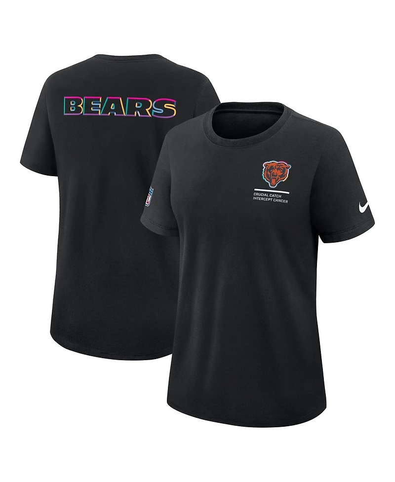 Nike Women's Black Chicago Bears 2025 Nfl Crucial Catch Tri-Blend Dri-fit T-Shirt