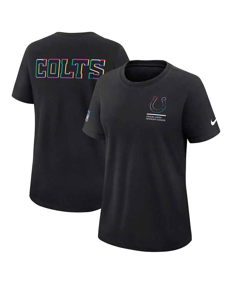 Nike Women's Black Indianapolis Colts 2025 Nfl Crucial Catch Tri-Blend Dri-fit T-Shirt