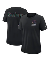 Nike Women's Black Pittsburgh Steelers 2025 Nfl Crucial Catch Tri-Blend Dri-fit T-Shirt