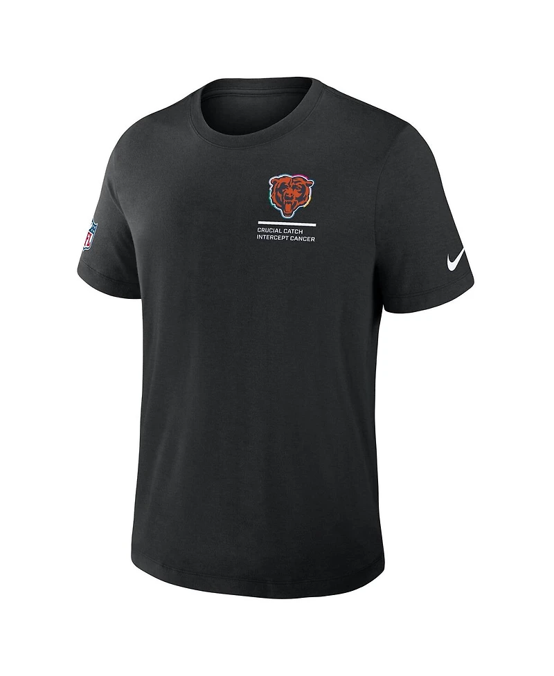 Nike Men's Black Chicago Bears Tall 2025 Nfl Crucial Catch Tri-Blend Dri-fit T-Shirt