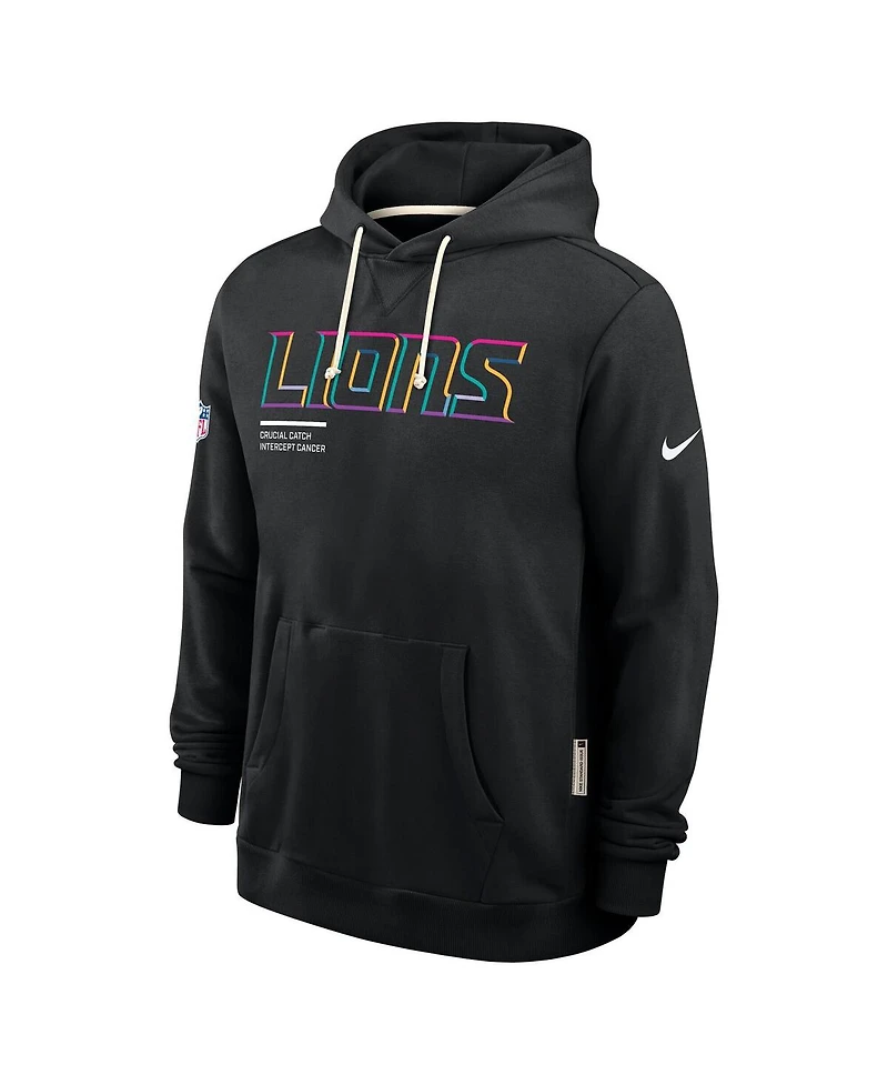 Nike Men's Black Detroit Lions Tall 2025 Nfl Crucial Catch Sideline Standard Issue Dri-fit Hoodie
