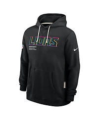 Nike Men's Black Detroit Lions Tall 2025 Nfl Crucial Catch Sideline Standard Issue Dri-fit Hoodie