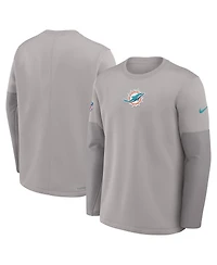 Nike Men's Gray Miami Dolphins Sideline Scripted to Win Performance Long Sleeve T-Shirt