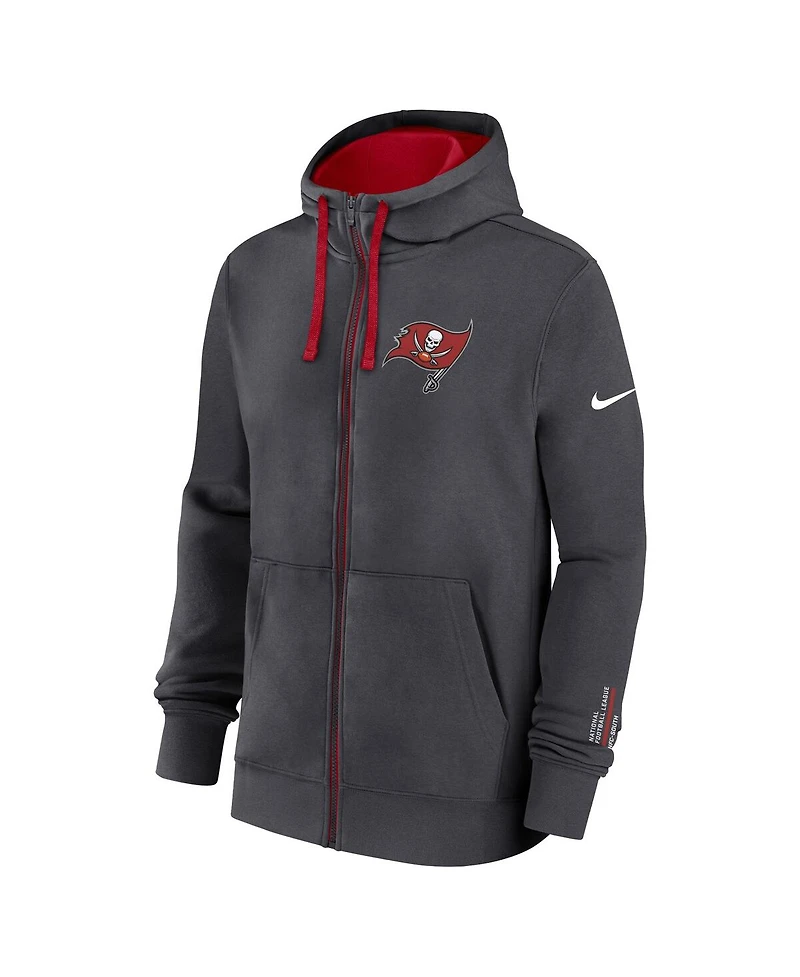 Nike Men's Anthracite Tampa Bay Buccaneers Primetime Club Full-Zip Hoodie