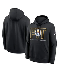 Nike Men's Black Pittsburgh Steelers Busted Play Club Fleece Pullover Hoodie