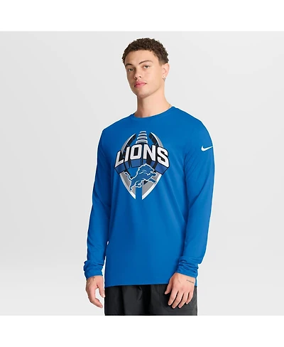 Nike Men's Blue Detroit Lions Primetime Legend Icon Performance Long Sleeve T-Shirt