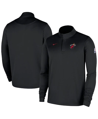 Nike Men's Black Miami Heat 2025/26 Authentic Coaches Quarter-Zip Dri-Fit Hoodie
