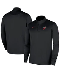 Nike Men's Black Miami Heat 2025/26 Authentic Coaches Quarter-Zip Dri-Fit Hoodie