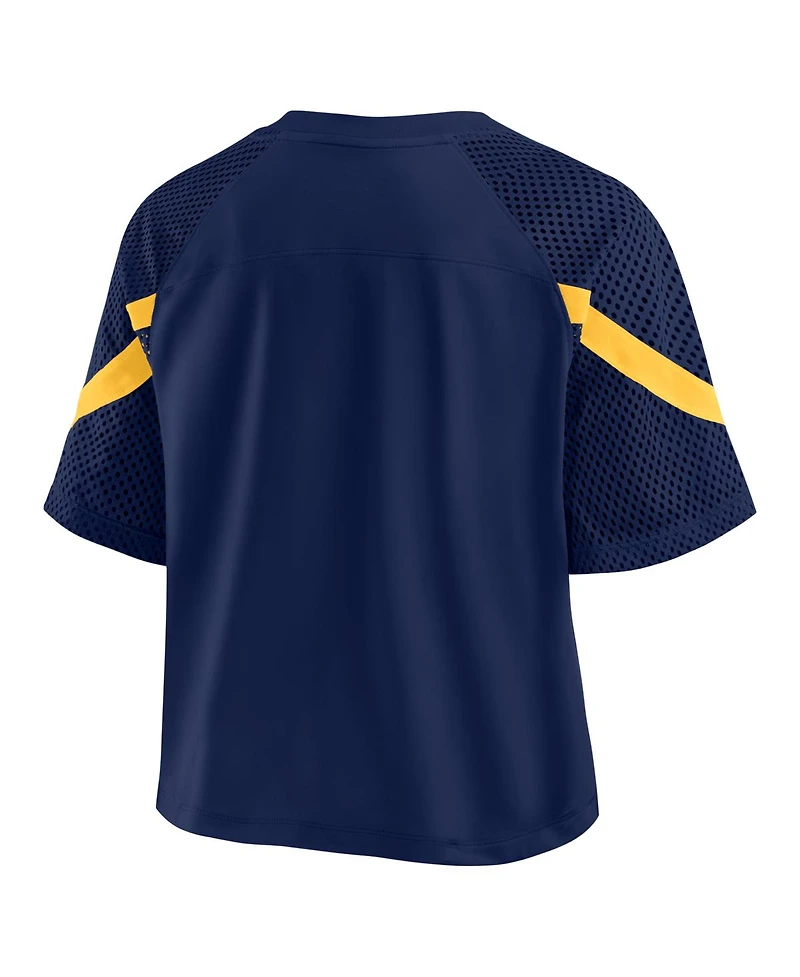 Fanatics Women's Navy Cal Bears Oversized Raglan V-Neck Fashion Jersey