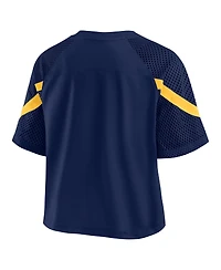 Fanatics Women's Navy Cal Bears Oversized Raglan V-Neck Fashion Jersey