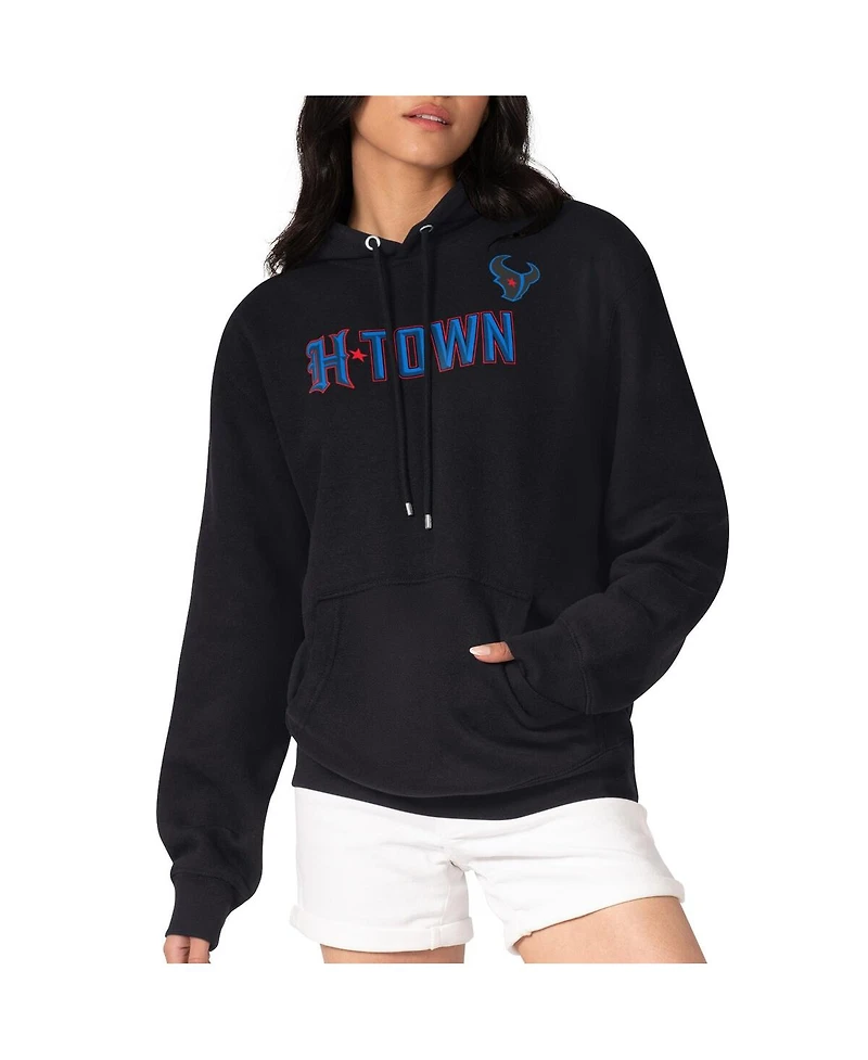 G-iii 4Her by Carl Banks Women's Black Houston Texans H-Town Fleece Pullover Hoodie