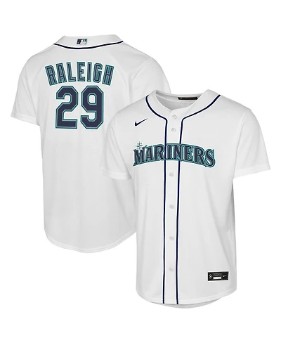Nike Big Boys and Girls Cal Raleigh White Seattle Mariners Home Replica Jersey