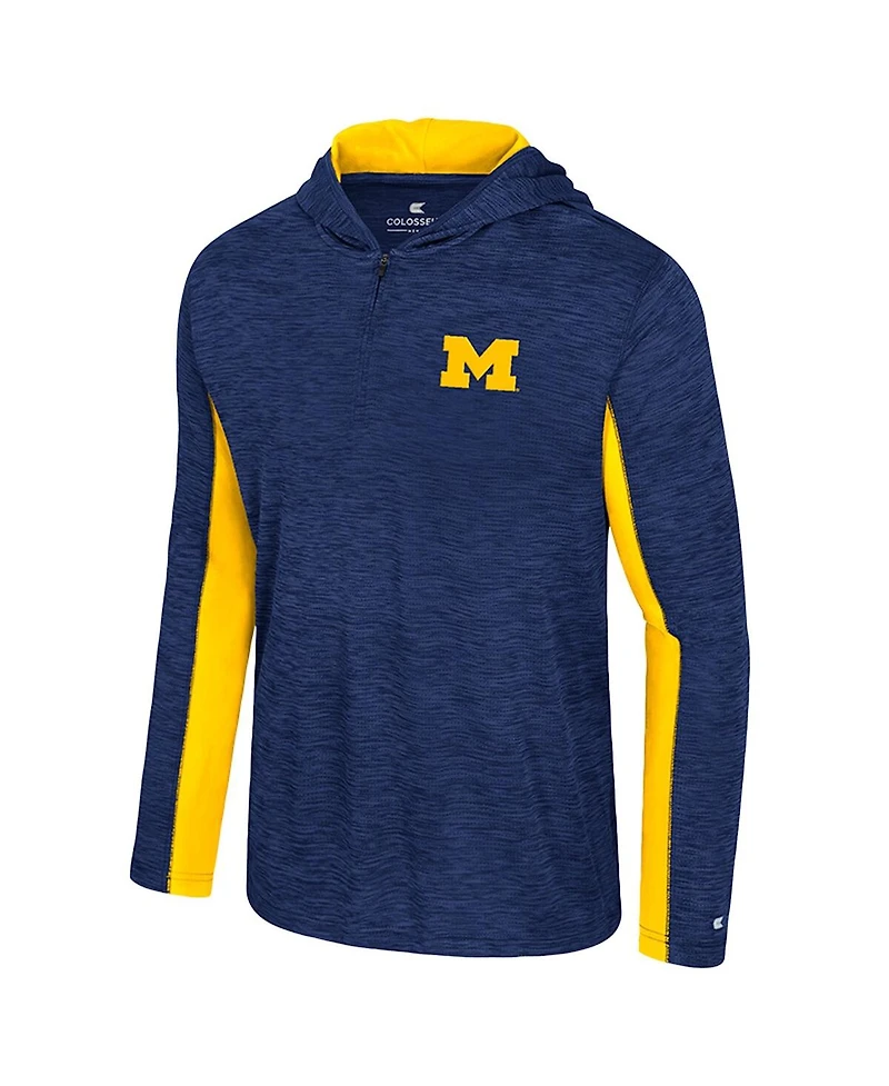 Colosseum Men's Navy Michigan Wolverines Always Sunny Quarter-Zip Hoodie