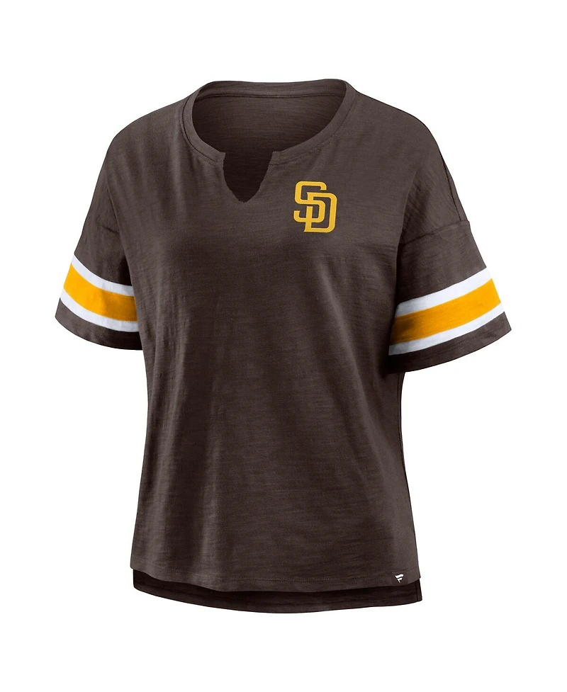 Fanatics Women's Brown San Diego Padres Curl Route T-Shirt