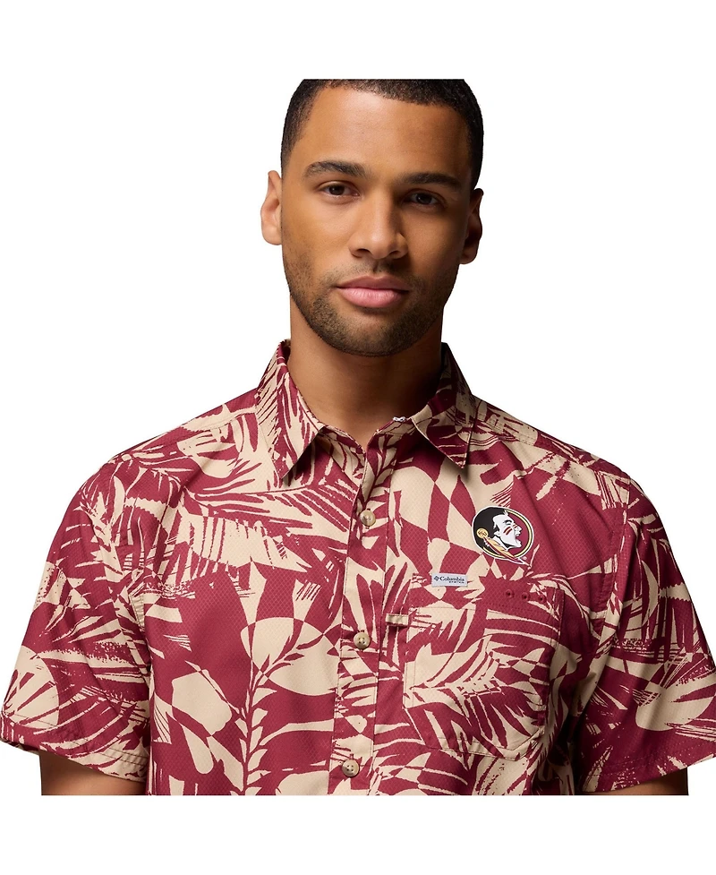 Columbia Men's Garnet Florida State Seminoles Super Slack Tide Omni-Wick Button-Up Shirt