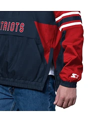 Starter Men's Navy New England Patriots Prospect Half-Zip Pullover Sweatshirt