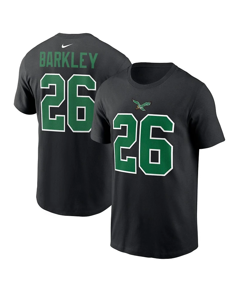 Nike Men's Saquon Barkley Black Philadelphia Eagles Player Name Number T-Shirt