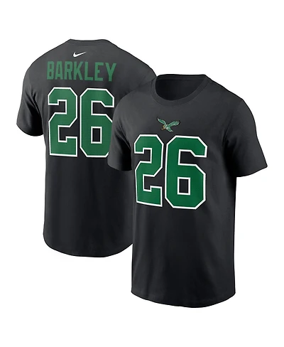 Nike Men's Saquon Barkley Black Philadelphia Eagles Player Name Number T-Shirt