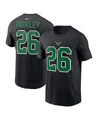 Nike Men's Saquon Barkley Black Philadelphia Eagles Player Name Number T-Shirt