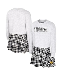 Colosseum Big Girls 2-Piece Gray Iowa Hawkeyes Marceline Plaid Skirt and Top Set