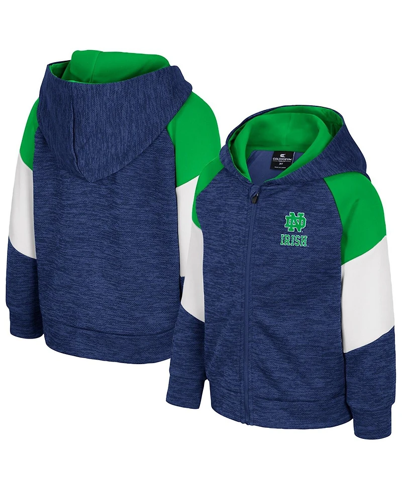 Colosseum Toddler Navy Notre Dame Fighting Irish Spirit Hollow Full-Zip Hoodie