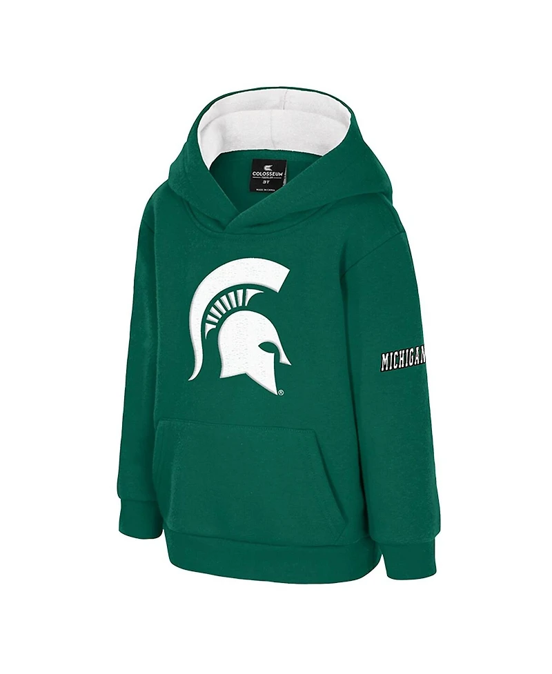 Colosseum Toddler Green Michigan State Spartans Big Logo Volume Fleece Pullover Hoodie