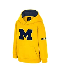 Colosseum Toddler Maize Michigan Wolverines Big Logo Volume Fleece Pullover Hoodie