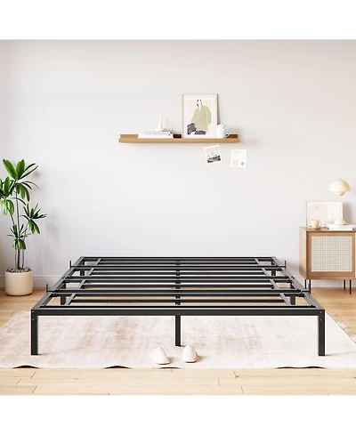 Inch Full Bed Frame No Box Spring Needed, Heavy Duty Metal Platform Bed Frame Full Size for Bedroom Easy Assembly, Noise Free, Black