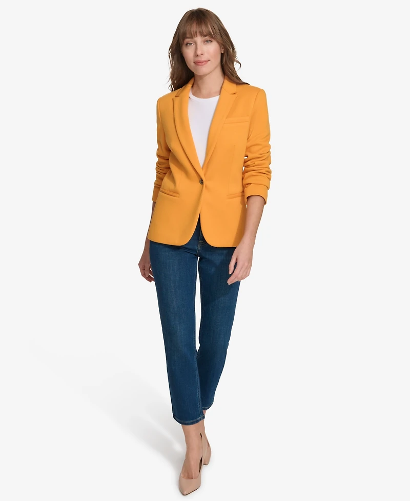 Tommy Hilfiger Women's Scuba One-Button Blazer