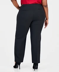 Kasper Plus High-Rise Wide-Leg Pants