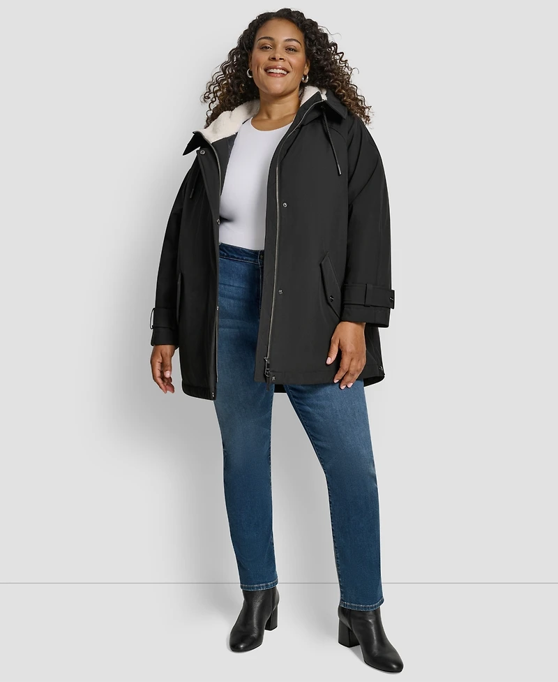 Dkny Plus Hooded Coat