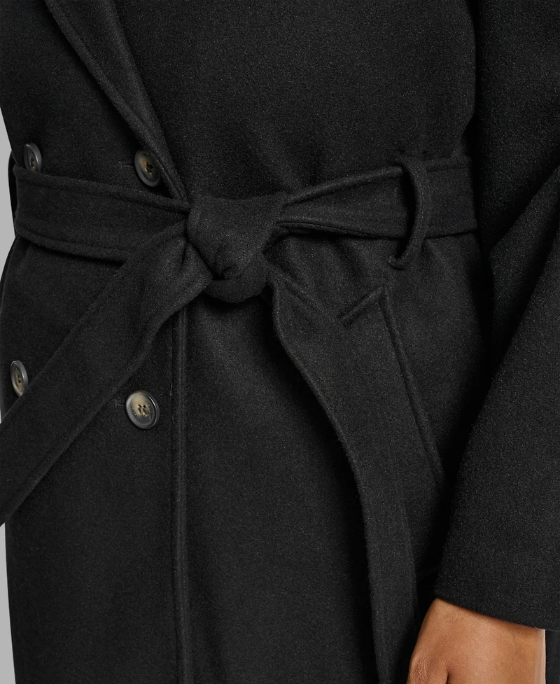 Dkny Plus Belted Notch Collar Coat