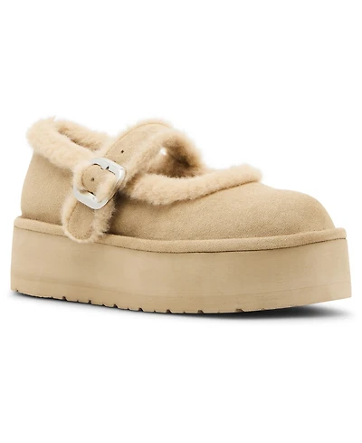 Madden Girl Women's Elena Cozy Platform Mary Jane Flat Shoes
