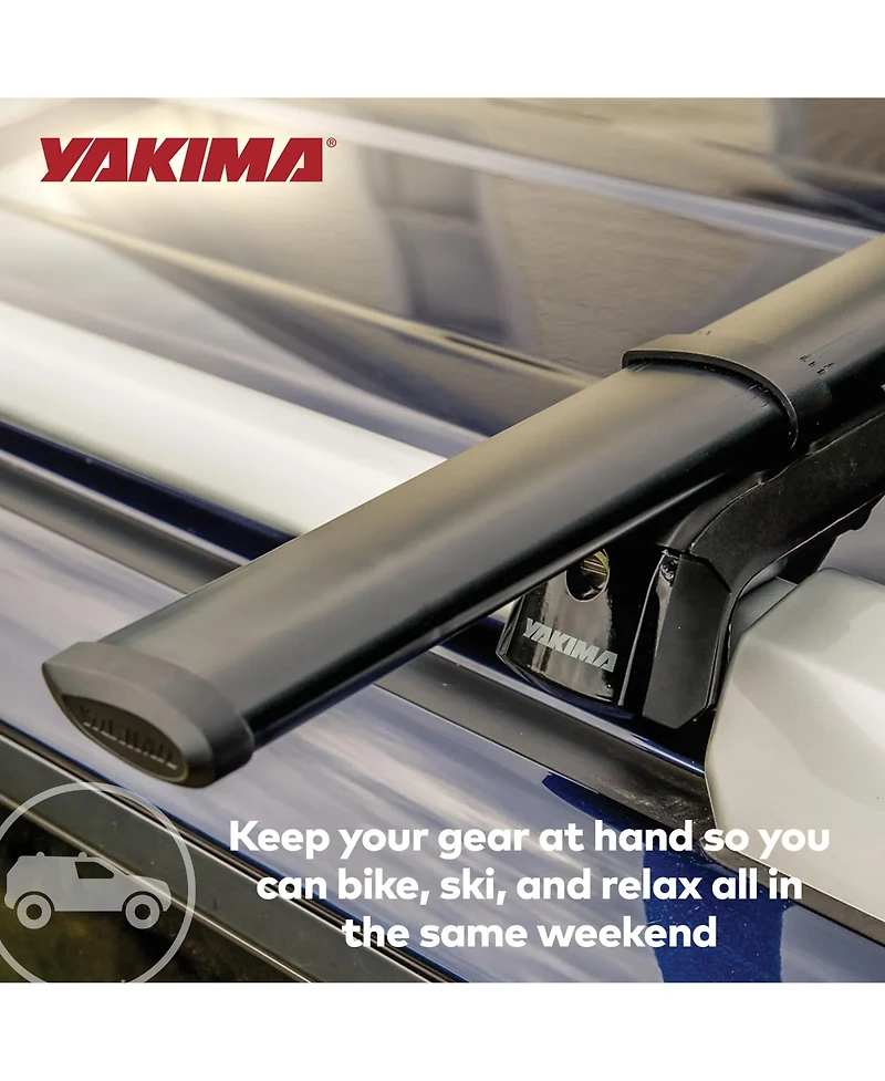 Yakima 50 Inch Steel CoreBar Aerodynamic Roof Rack Crossbars, Black, Set of 2
