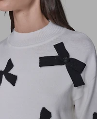 Karl Lagerfeld Paris Women's All-Over Bow Sweater