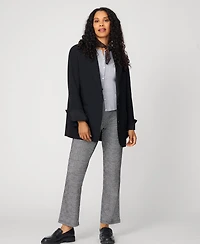 Cable & Gauge Women's Textured Rib Crewneck Cardigan